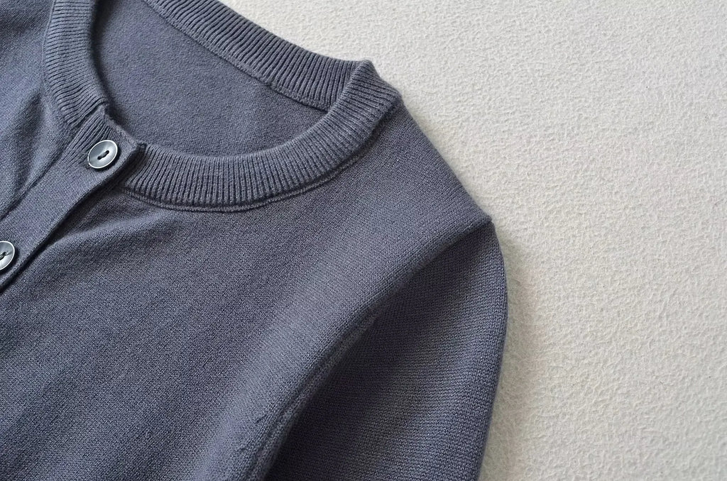 Retro Button Through Pointelle Knit Cardigan