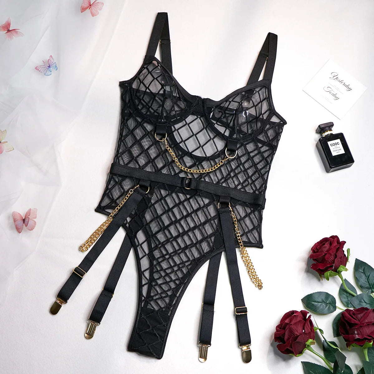 Mesh Metal Steel Ring Swimsuit