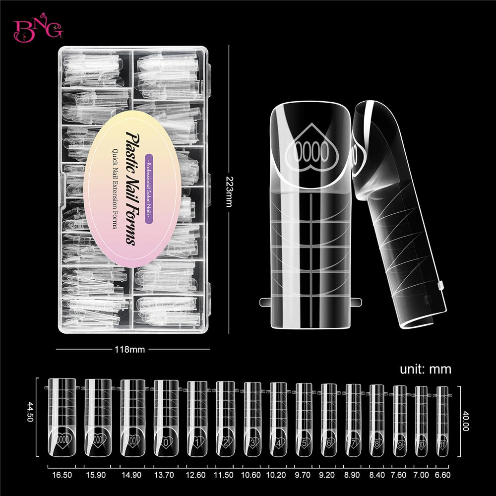 BNG 150Pcs Smart French Line Dual Form 15 Sizes Space Nail Form For Builder Gel Soft Cuticle Area Molds For Manicure